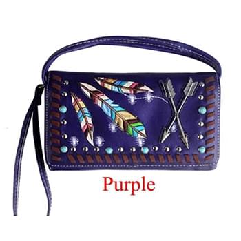 Wholesale Western Wallet Purse with Arrow Purple