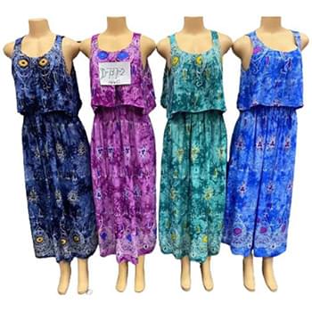 Wholesale Long Maxi Ombre Tie Dye Color Dresses