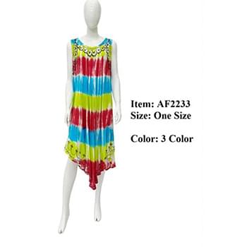 Wholesale Crepe Tie Dye Embroidered Umbrella India Dress