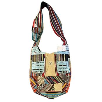 Two front pocket handmade patchwork hobo bags