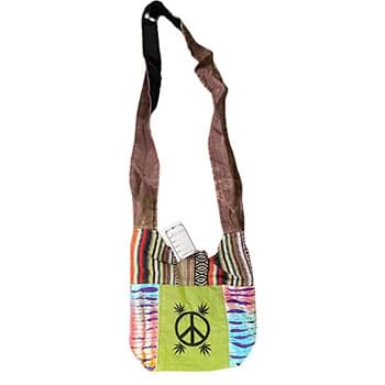 Marijuana Leaf Graphic peace sign sling bag