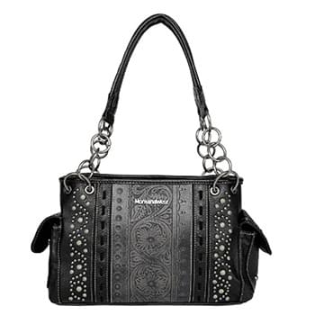 Montana West Embossed Collection Concealed Carry Satchel Black