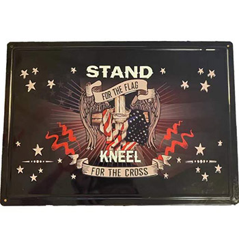 Wholesale Retro Metal Tin Sign Wall Poster Stand For the Flag