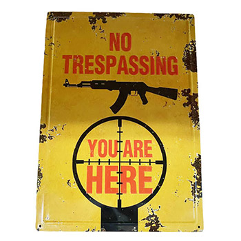 Wholesale Retro metal Tin Sign Wall Poster No trespassing
