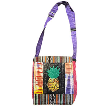 Pineapple tie dye razor cut small handmade sling bag