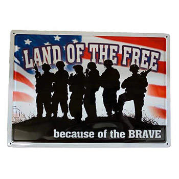 Wholesale Retro metal Tin Sign Wall Poster (Land of the Free)