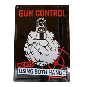 Wholesale Retro metal Tin Sign Wall Poster (Gun Control)