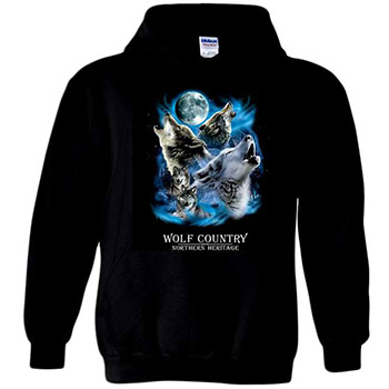 WOLF COUNTRY Black Color Hoody