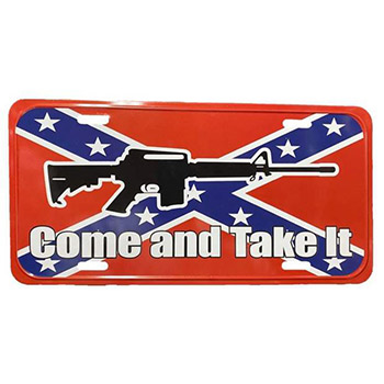 Wholesale License Plate Come and Take It with Rebel Flag