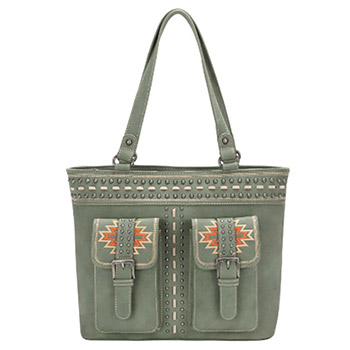 Montana West Aztec Collection Concealed Carry Tote GN