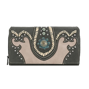 Montana West Concho Collection Wallet Dark Green