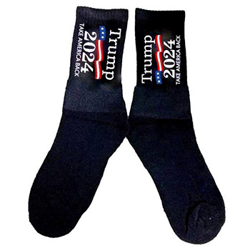 Black color Man socks TRUMP Take America Back Socks