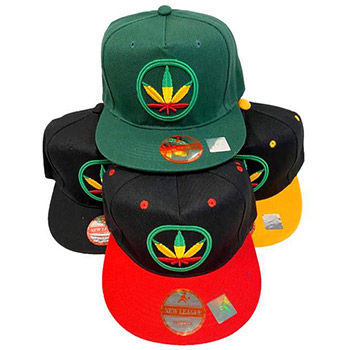 Wholesale Rasta Color Marijuana Hat, Baseball Cap.