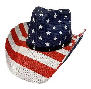 American Flag Cowboy Hat Stars and Stripes
