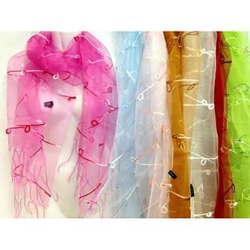 Wholesale Silk Scarves Solid Colors with Line of circle designs