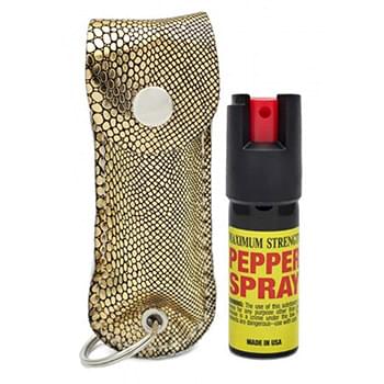 Wholesale Golden Glitter 1/2 oz keychain pepper spray