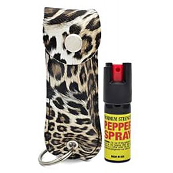 Wholesale Cheetah Print 1/2 oz keychain pepper spray