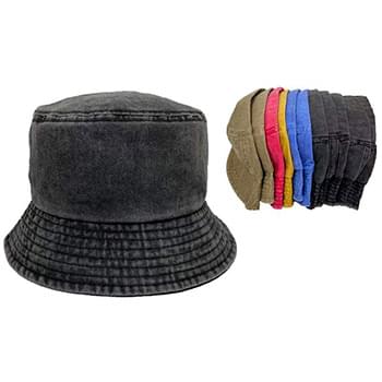 Wholesale Pre-Washed Cloth Solid Color Bucket Hat