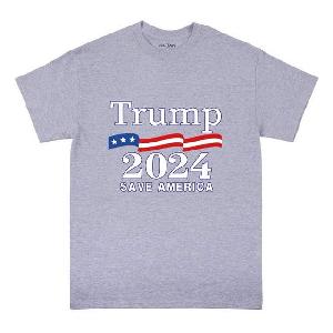 Trump 2024 Save America Sports Gray color T-shirts