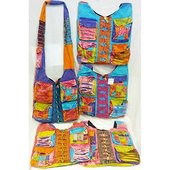 Wholesale Nepal Four Pockets Design Hobo Bags Sling Purses Ast