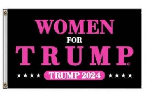 WOMEN FOR TRUMP Trump 2024 Blk/Pink Flag