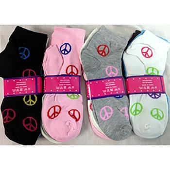 Wholesale 12 pcs lady/girl/women peace sign socks