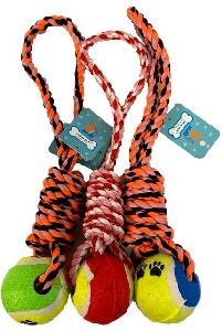 Dog Puppy Pet Braided Rope with Ball Toy