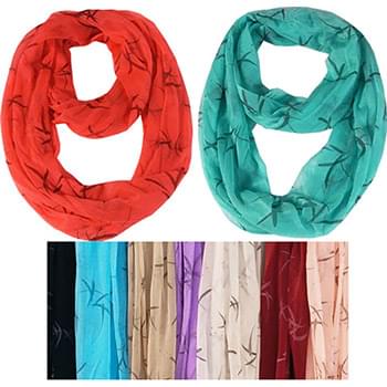 Wholesale Light Weight Infinity Scarves with Bamboo Leafs