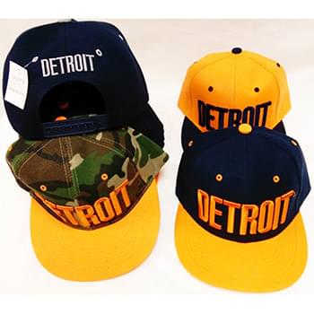 Wholesale Big Letter Detroit Flat Bill Snap Back Hat