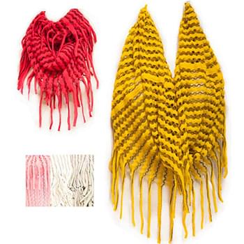 Wholesale Infinity Circle Scarves Solid Color Net Long Fringes