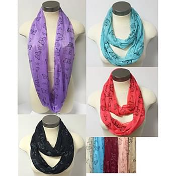 Wholesale Light Weight Infinity Solid Color Butterfly Scarves