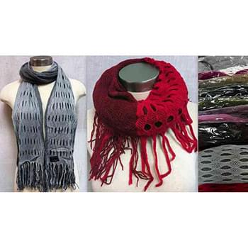 Wholesale Dual Purposes Infinity Circle Scarves w/ Dual Patterns