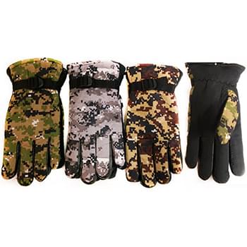 Wholesale Winter Camo Glove with Inside Lining and Anti-Slip Grip
