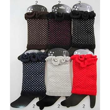 Wholesale Knitted Boot Toppers Leg Warmers with Dots Assorted