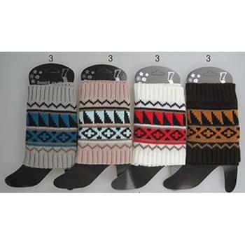 Wholesale Aztec Design Short boot topper assorted colors