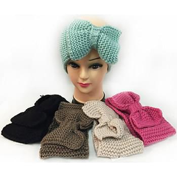 Wholesale Knitted Large Bow Solid Color Headbands Assorted