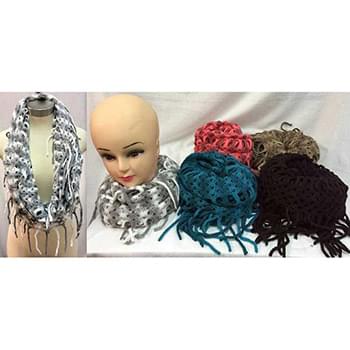 Wholesale multi-color knitted infinity scarves
