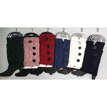 Wholesale Knitted Boot Topper Crochet with 3 Big Buttons