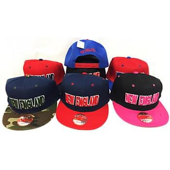 Wholesale New England Snap Back Flat Bill Assorted Colors