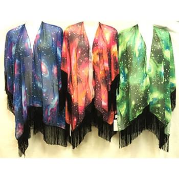 Wholesale Space Star Effect Beach Cover Up with Fringes
