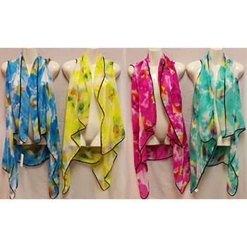 Wholesale Floral Print Colorful Beach Cover Up Assorted Colors