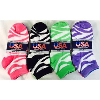 Wholesale Women's Socks Zebra Stripe Light Color