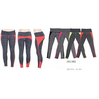 Wholesale Yoga Pants Cement Print with Assorted Color Sections