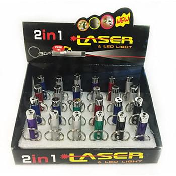 Wholesale 2 In 1 Laser Pointer LED Flash Light Keychain
