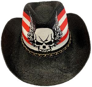 Skull with Wing Cowboy Hat