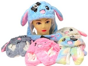 Light Up Long Plush Animal with Flapping Ear Winter Hat Rabbit