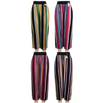Wholesale Multicolor Verticle Stripe Summer Pants Assorted Colors