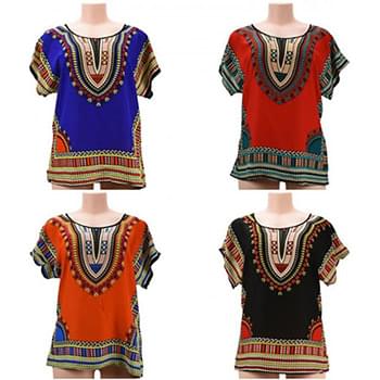 Wholesale Summer Tribal Print Shirt Top Assorted Color and Size
