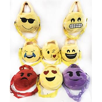 Wholesale Kid's Plush Emoji Purse Assorted Styles