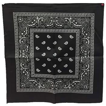 Wholesale Bandana Black Paisley Fabric